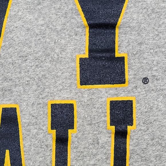 Vintage 90s Navy Football Shirt Medium 19x25 Gray Spellout - Picture 11 of 13